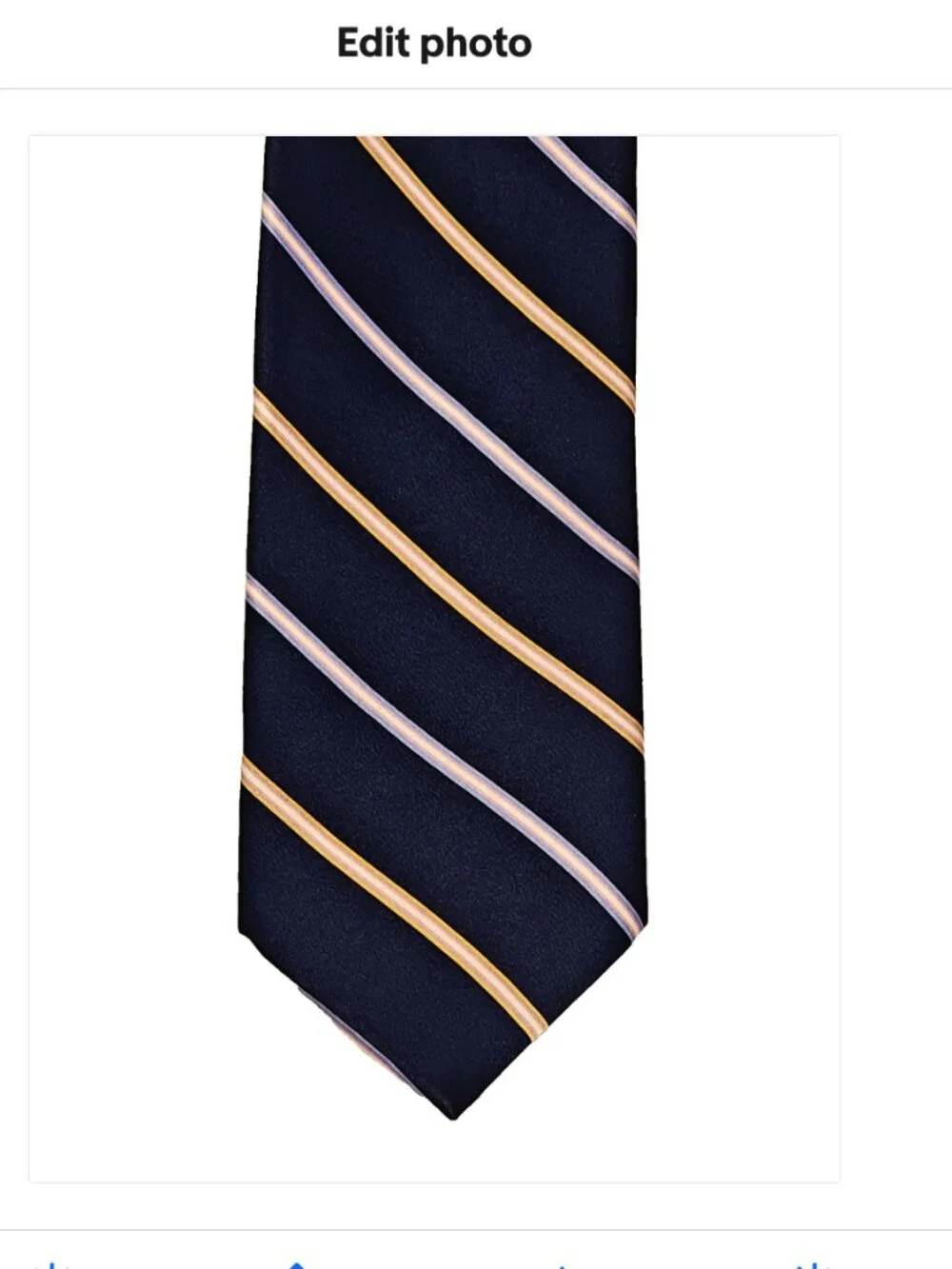 Dolcepunta Men's Silk Tie Navy Repp Stripe Thick Plush Handmade 3.5